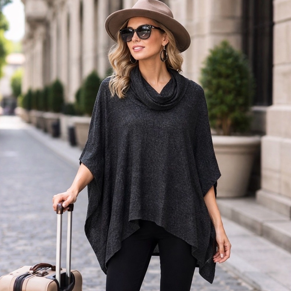 White House Black Marketing Cowl Neck Poncho